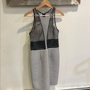 Sachin + Babi Black and White Mesh Dress